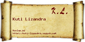 Kuti Lizandra névjegykártya
